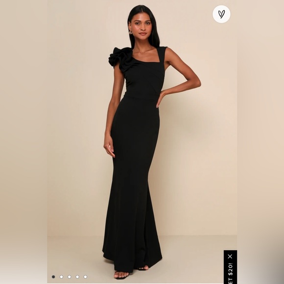 NWT Lulu’s Formal Long Black Dress - Picture 3 of 4